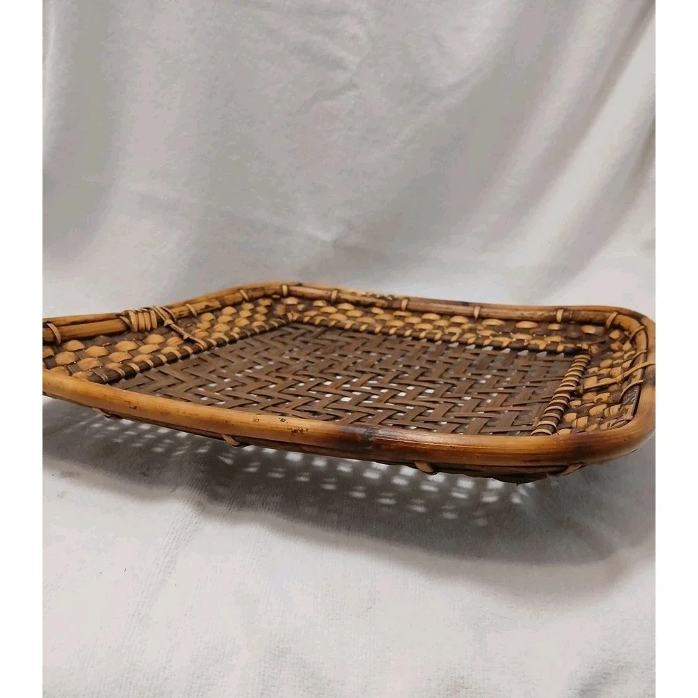 Mid-Century Philippine Basket Vegetable Tray Serving 15